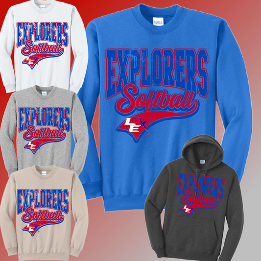 Lady Explorers SOFTBALL - Basic Sweatshirt (Youth & Adult)