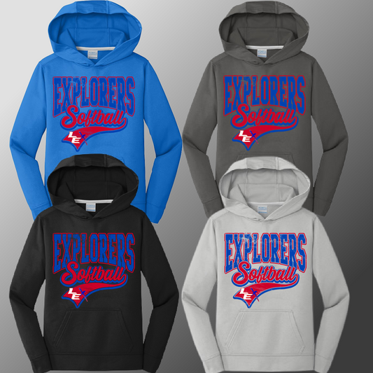 Lady Explorers SOFTBALL - Performance Hoodie (Youth & Adult)