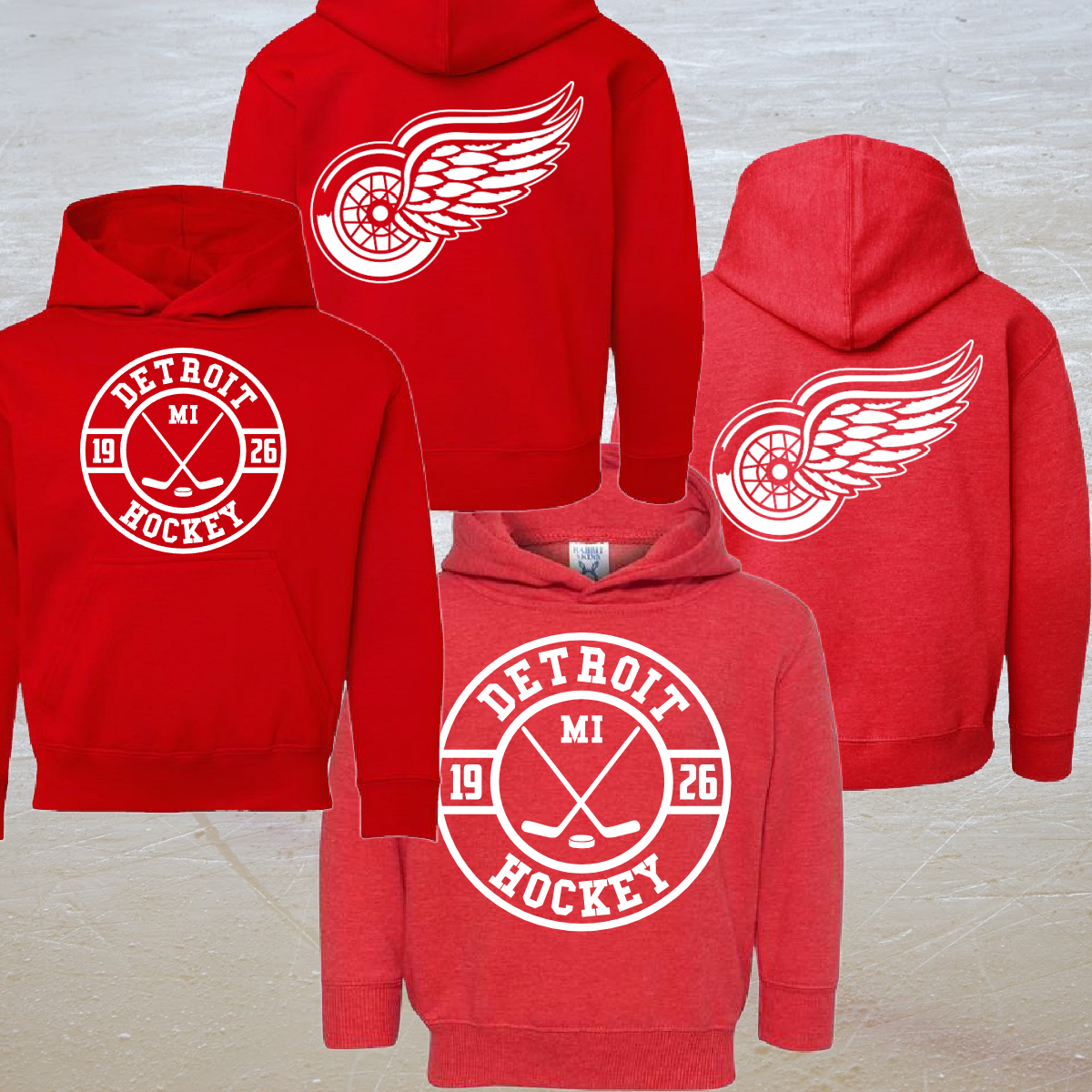 Detroit Hockey Hoodie (Youth) - PREORDER - WILL SHIP BY 3/11