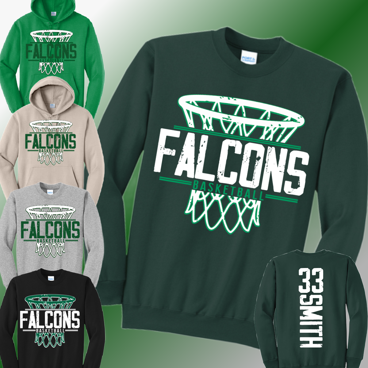 Freeland Falcons Basketball - Basic Sweatshirt (Youth & Adult)