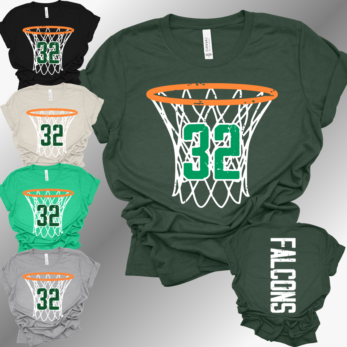 Freeland Falcons Basketball  - Bella Canvas Tee (Toddler, Youth & Adult)