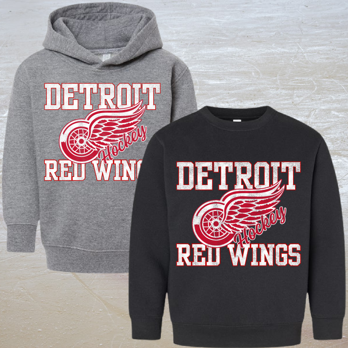 Distressed Hockey Crewneck or Hoodie (Youth) - PREORDER - WILL SHIP BY 3/11