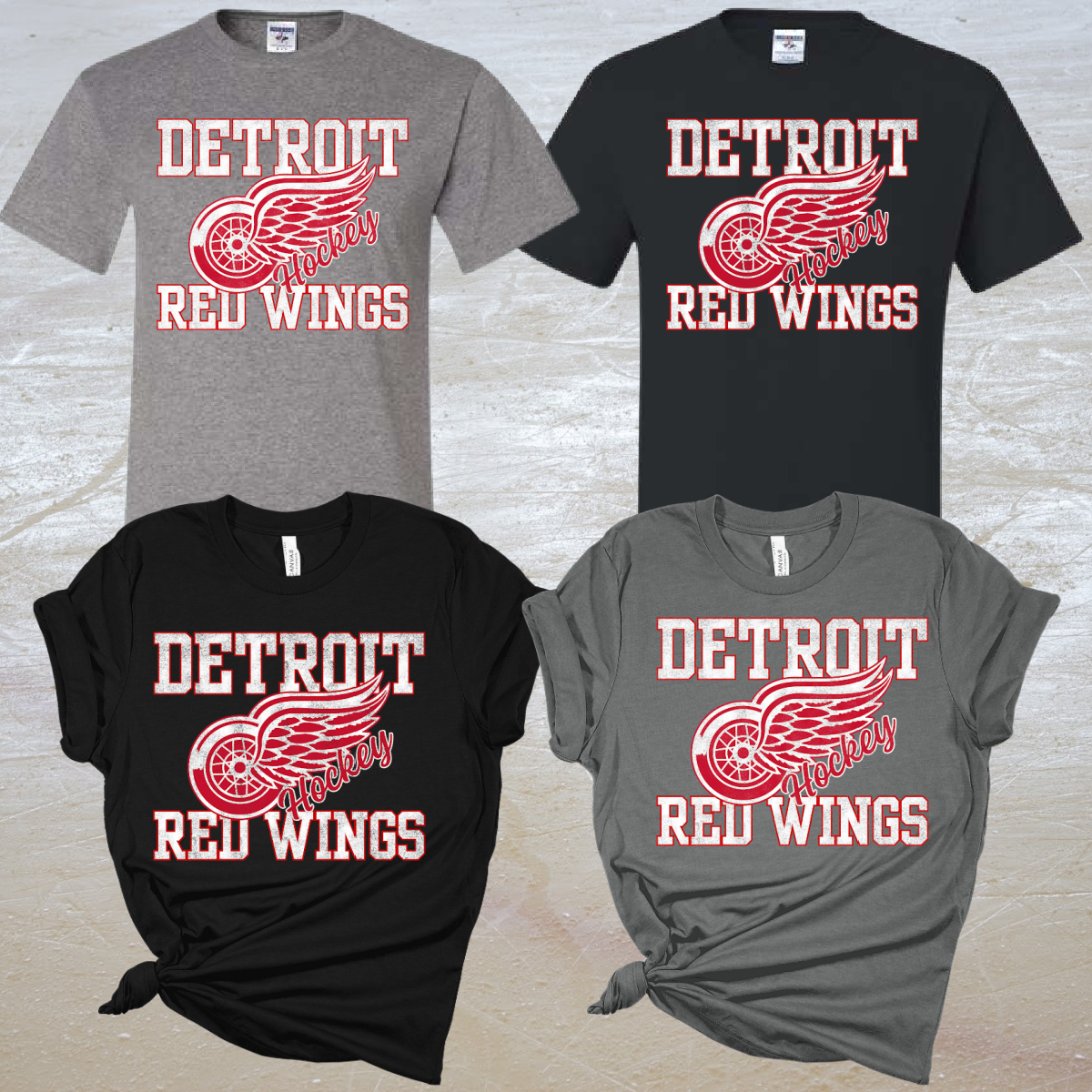 Distressed Hockey Short & Long Sleeve Tees (Adult) - PREORDER - WILL SHIP BY 3/11