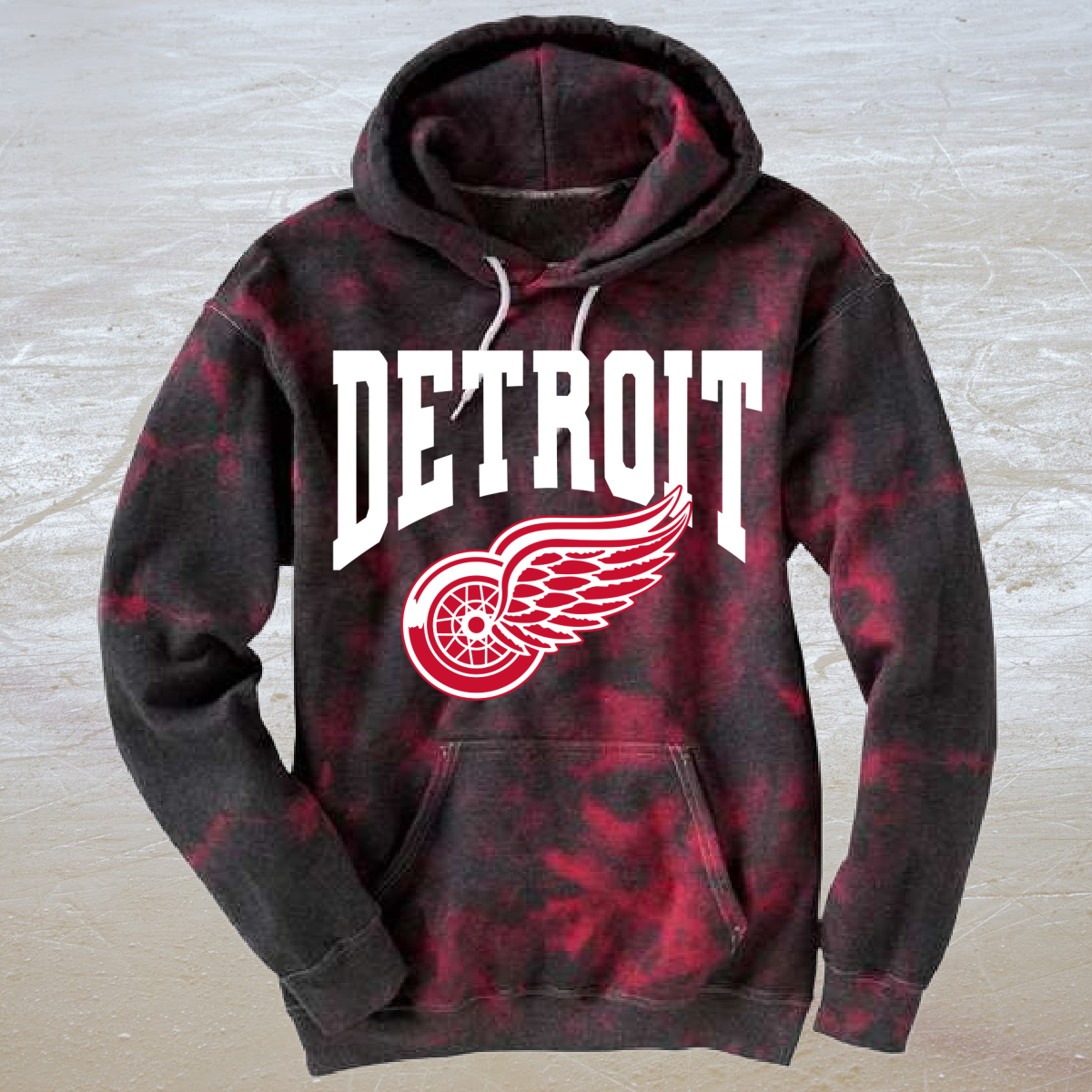 Detroit with Logo Crystal Dyed Hoodie (Adult) - PREORDER - WILL SHIP BY 3/11