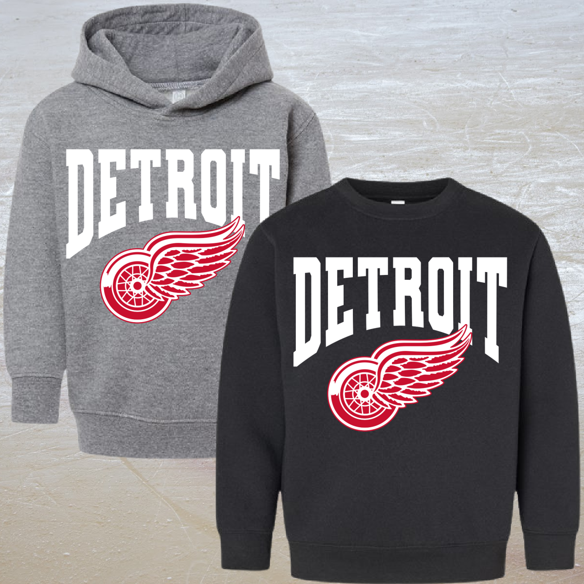 Detroit with Logo Crewneck or Hoodie (Youth) - PREORDER - WILL SHIP BY 3/11