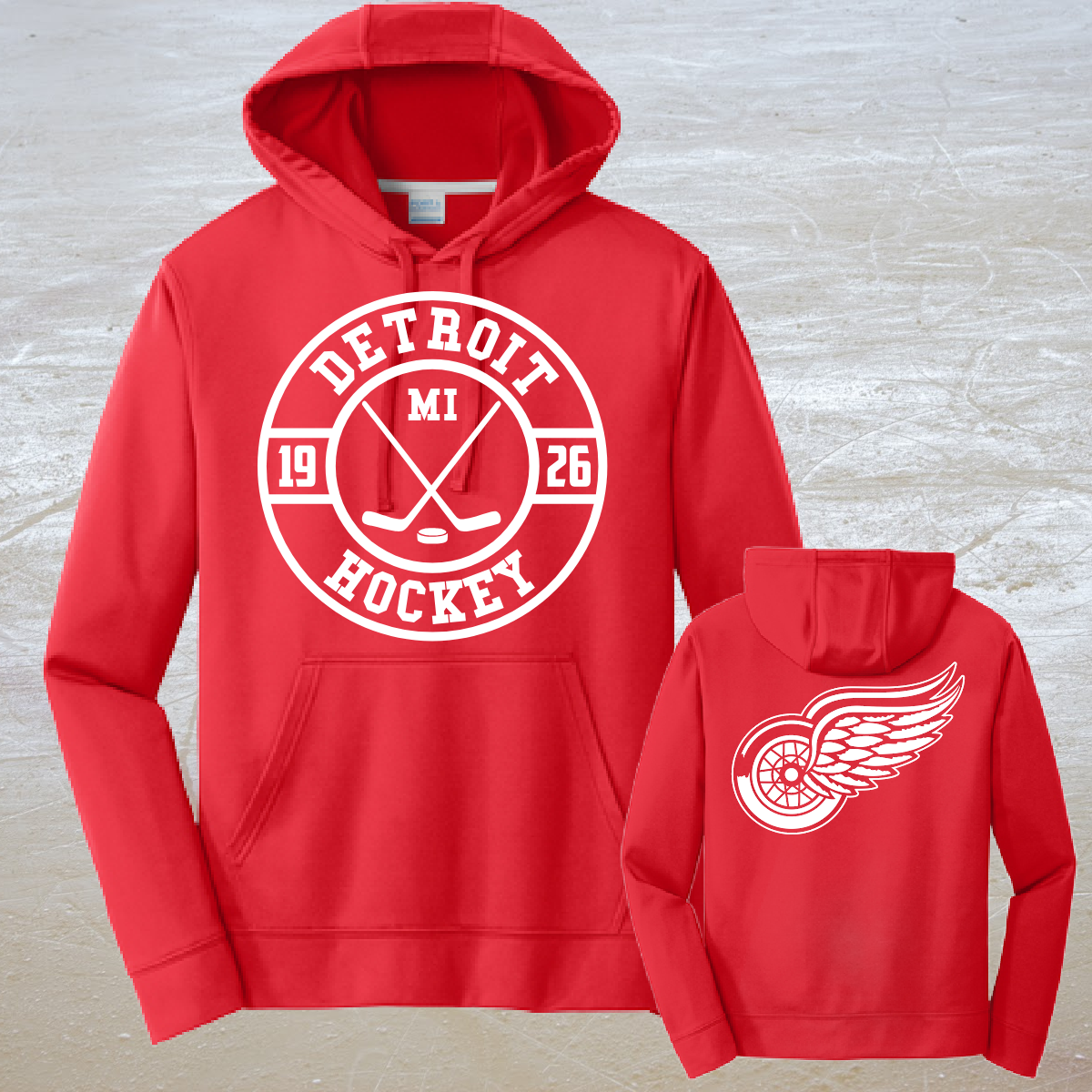 Detroit Hockey Dri-Fit Hoodie (Adult) -  PREORDER - WILL SHIP BY 3/11