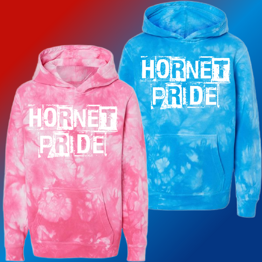 Hemmeter Elementary - Distressed Block Tie Dye Hoodie (Youth & Adult) - MADE TO ORDER/TWO WEEKS