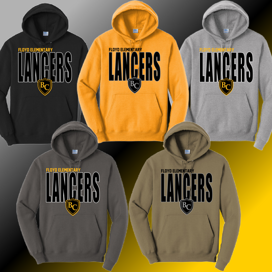 Floyd Lancers - Tall Logo Basic Hoodie (Youth & Adult) - MADE TO ORDER/TWO WEEKS