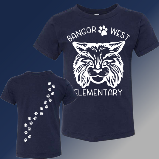 Bangor West - Navy Big Logo Tee (Youth & Adult)