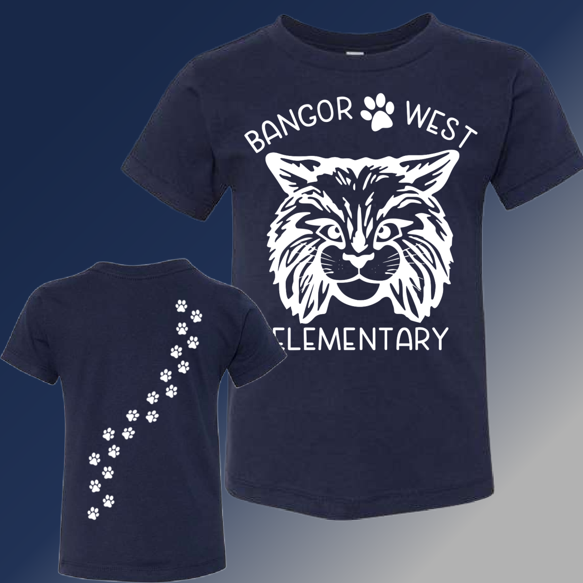 Bangor West - Navy Big Logo Tee (Youth & Adult)