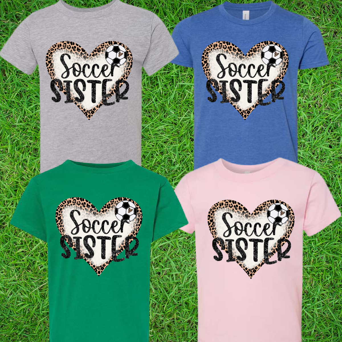 Soccer Sister Heart Tee (Youth) - MADE TO ORDER/TWO WEEKS