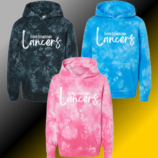 Floyd Lancers - Simple Script Tie Dye Hoodie (Youth & Adult) - MADE TO ORDER/TWO WEEKS