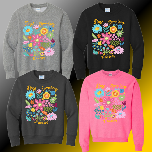 Floyd Lancers - Floral Basic Crewneck (Youth & Adult) - MADE TO ORDER/TWO WEEKS