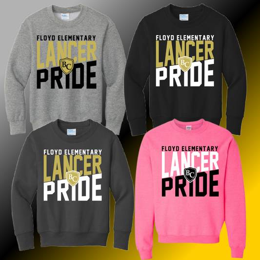 Floyd Lancers - Angled Logo Basic Crewneck (Youth & Adult) - MADE TO ORDER/TWO WEEKS