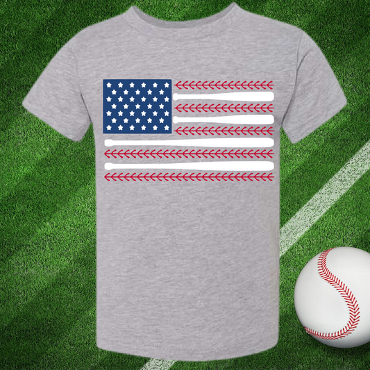 American Flag Baseball Tee or Sweatshirt (Youth) - PREORDER