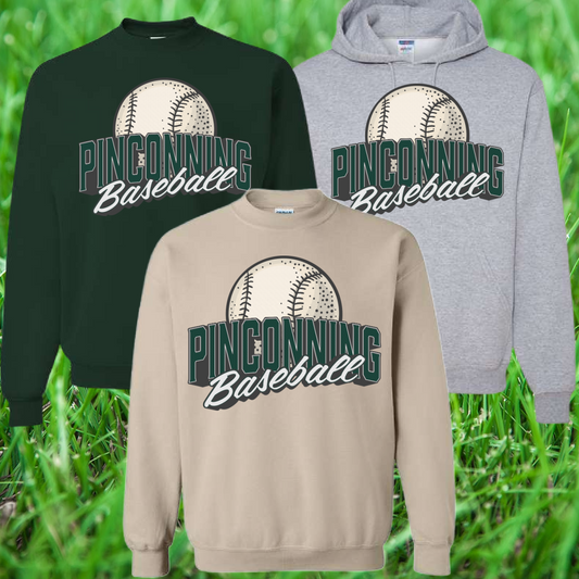 Pinconning Baseball/Softball  - Vintage Logo Basic Sweatshirt & Hoodie (Youth & Adult)