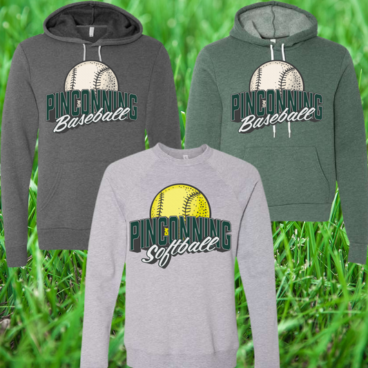 Pinconning Baseball/Softball  - Vintage Logo Premium Sweatshirt & Hoodie (Adult)