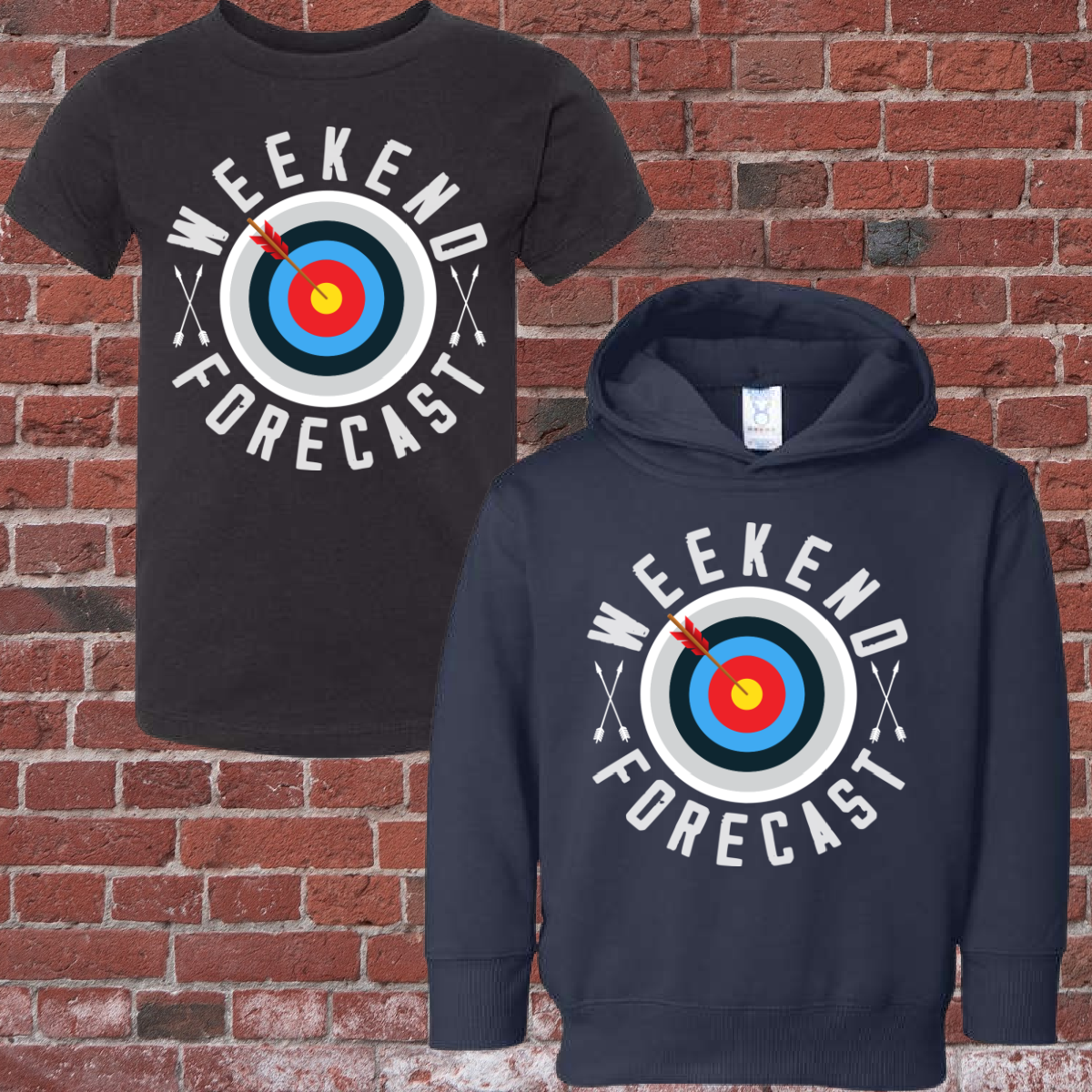 Archery Weekend Forecast Tee or Sweatshirt-White Ink (Youth) - PREORDER