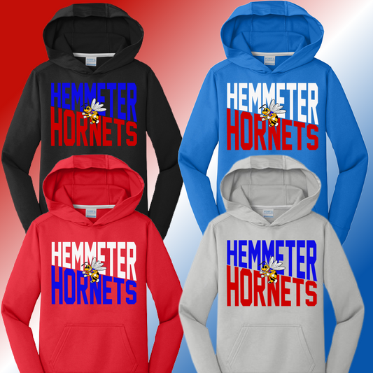Hemmeter Elementary - Angled Logo Dri Fit Hoodie (Youth & Adult) - MADE TO ORDER/TWO WEEKS