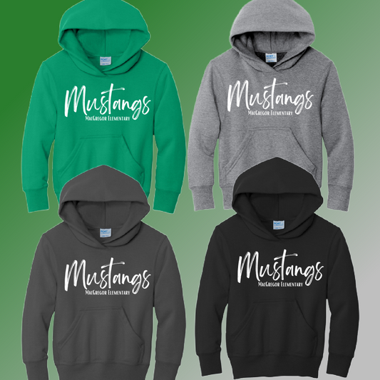 MacGregor Elementary - Simple Lettering Basic Hoodie (Youth & Adult) - MADE TO ORDER/TWO WEEKS