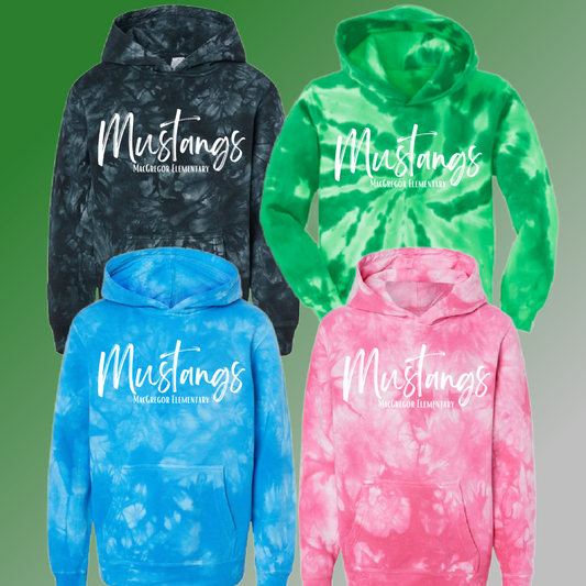 MacGregor Elementary - Simple Lettering Tie Dye Hoodie (Youth & Adult) - MADE TO ORDER/TWO WEEKS