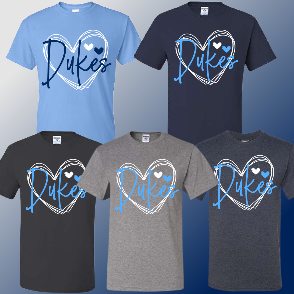 Dukes - Heart Basic Tee (Youth & Adult) - MADE TO ORDER/TWO WEEKS