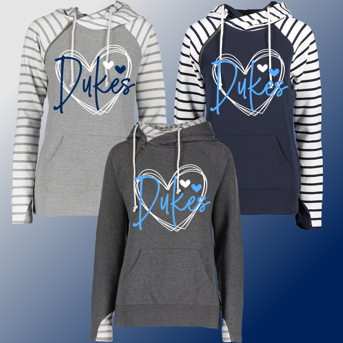 Dukes - Heart Double Hoodie (Adult) - MADE TO ORDER/TWO WEEKS