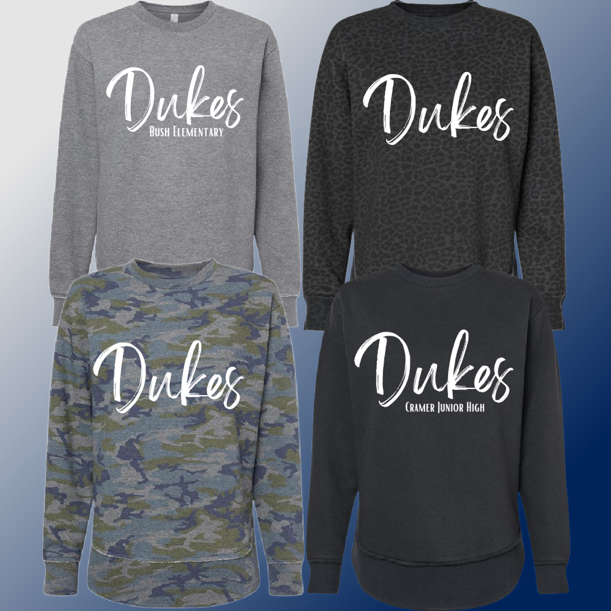 Dukes - Simple Script Weekend Crewneck (Adult) - MADE TO ORDER/TWO WEEKS