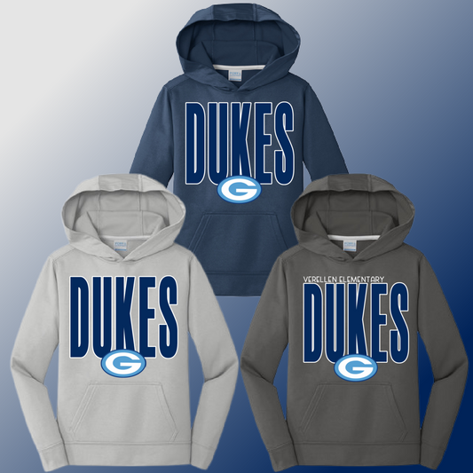 Dukes - Tall Logo Dri Fit Hoodie (Youth & Adult) - MADE TO ORDER/TWO WEEKS