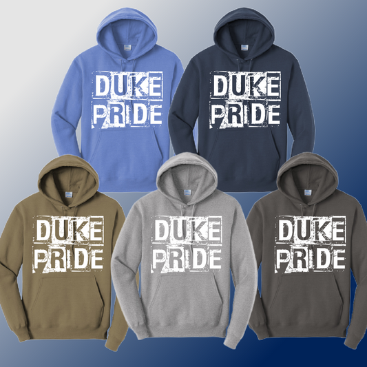 Dukes - Distressed Block Basic Hoodie (Youth & Adult) - MADE TO ORDER/TWO WEEKS