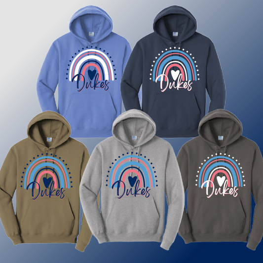 Dukes - Rainbow Basic Hoodie (Youth & Adult) - MADE TO ORDER/TWO WEEKS