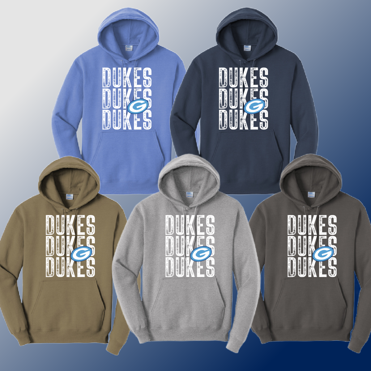 Dukes - Repeating Basic Hoodie (Youth & Adult) - MADE TO ORDER/TWO WEEKS