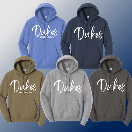 Dukes - Simple Script Basic Hoodie (Youth & Adult) - MADE TO ORDER/TWO WEEKS