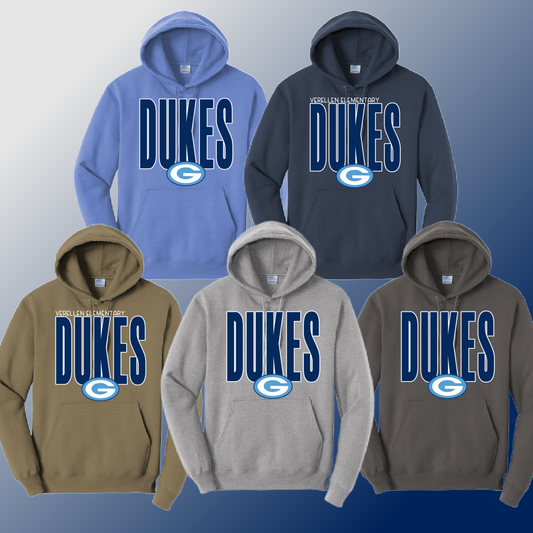 Dukes - Tall Logo Basic Hoodie (Youth & Adult) - MADE TO ORDER/TWO WEEKS