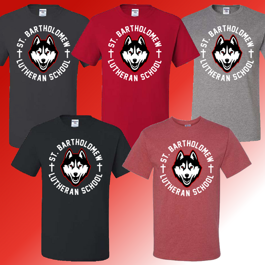 St. Bartholomew School - Round Mascot Basic Tee (Youth & Adult) - MADE TO ORDER/TWO WEEKS