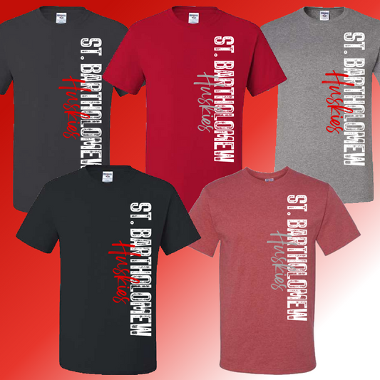 St. Bartholomew School - Stamped Font Basic Tee (Youth & Adult) - MADE TO ORDER/TWO WEEKS