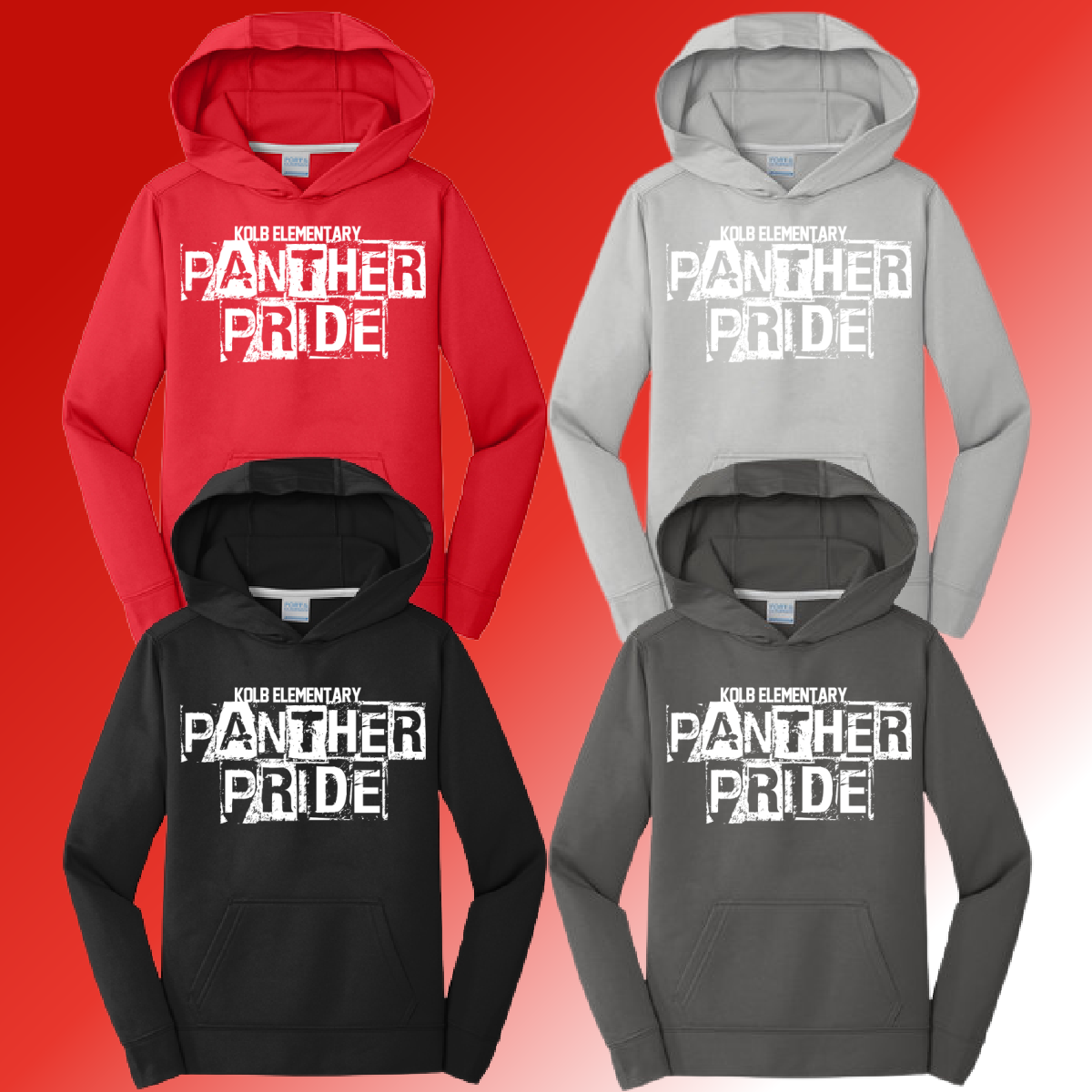 Kolb Elementary - Distressed Block Dri Fit Hoodie (Youth & Adult) - MADE TO ORDER/TWO WEEKS