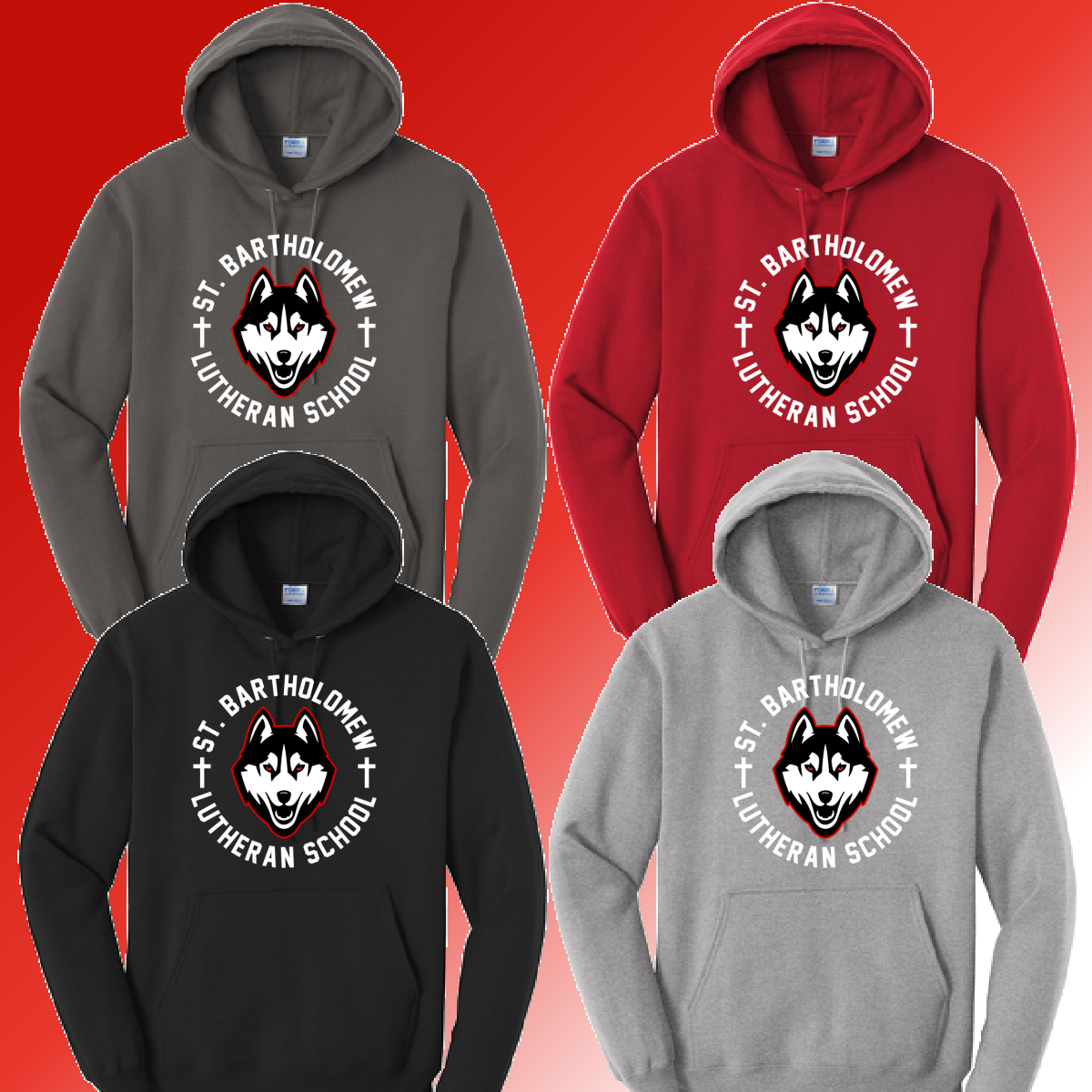 St. Bartholomew - Round Mascot Basic Hoodie (Youth & Adult) - MADE TO ORDER/TWO WEEKS