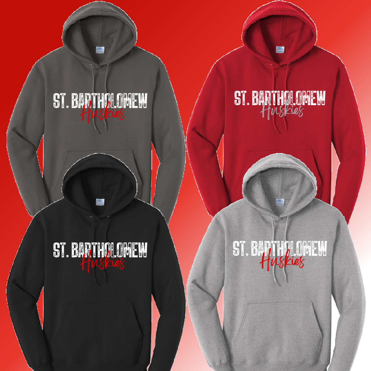 St. Bartholomew - Stamped Font Basic Hoodie (Youth & Adult) - MADE TO ORDER/TWO WEEKS