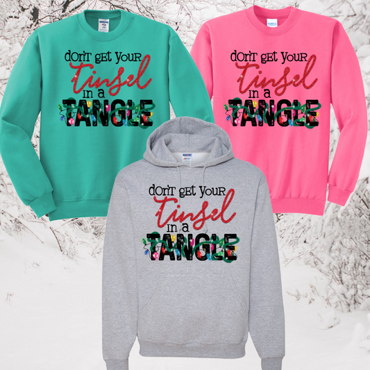 Don't Get Your Tinsel In A Tangle Basic Sweatshirt (Youth & Adult)