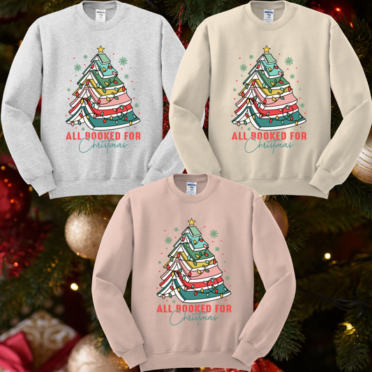 All Booked For Christmas Basic Sweatshirt (Adult)