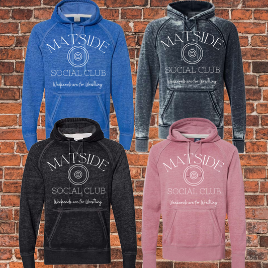 Wrestling Mat Side Social Club Acid Washed Hoodie