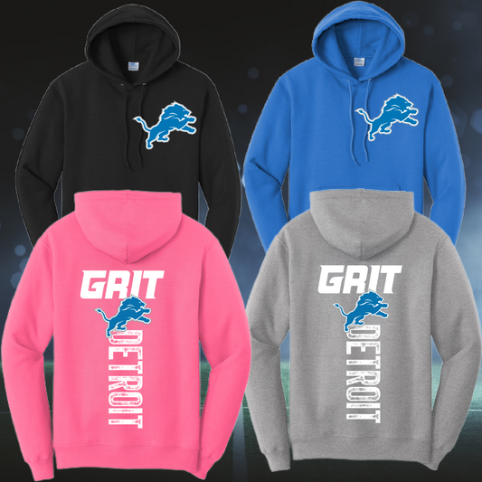 Lions Grit Hooded Sweatshirt-Back Design (Youth)