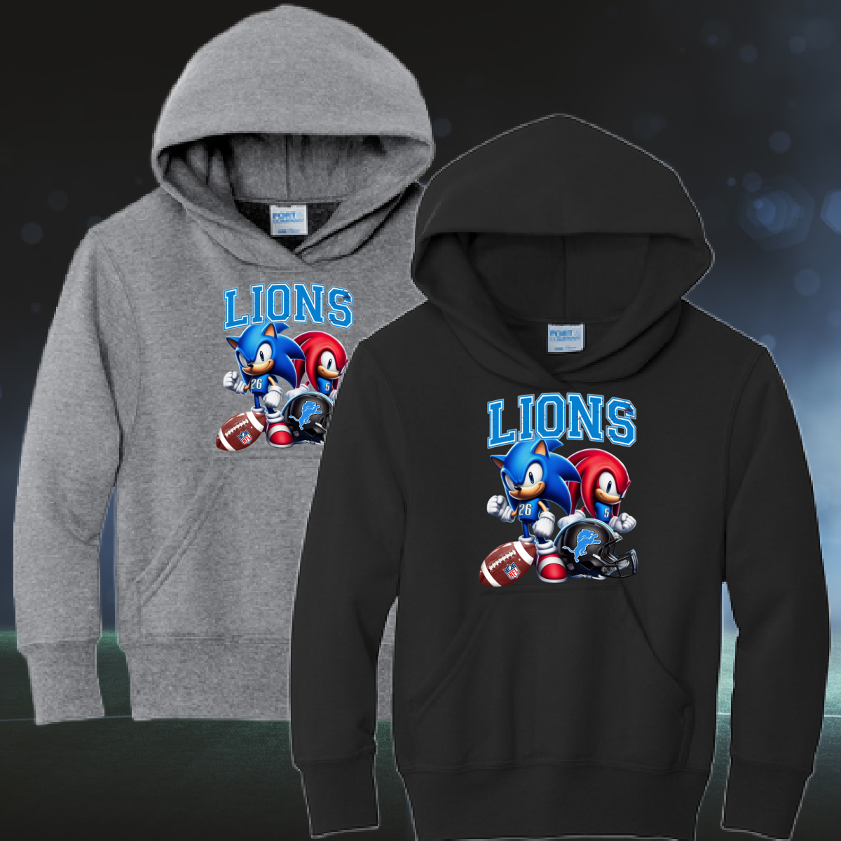 Lions Sonic Hooded Sweatshirt-Front Design (Youth)