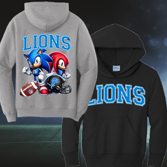 Lions Sonic Hooded Sweatshirt-Back Design (Youth)