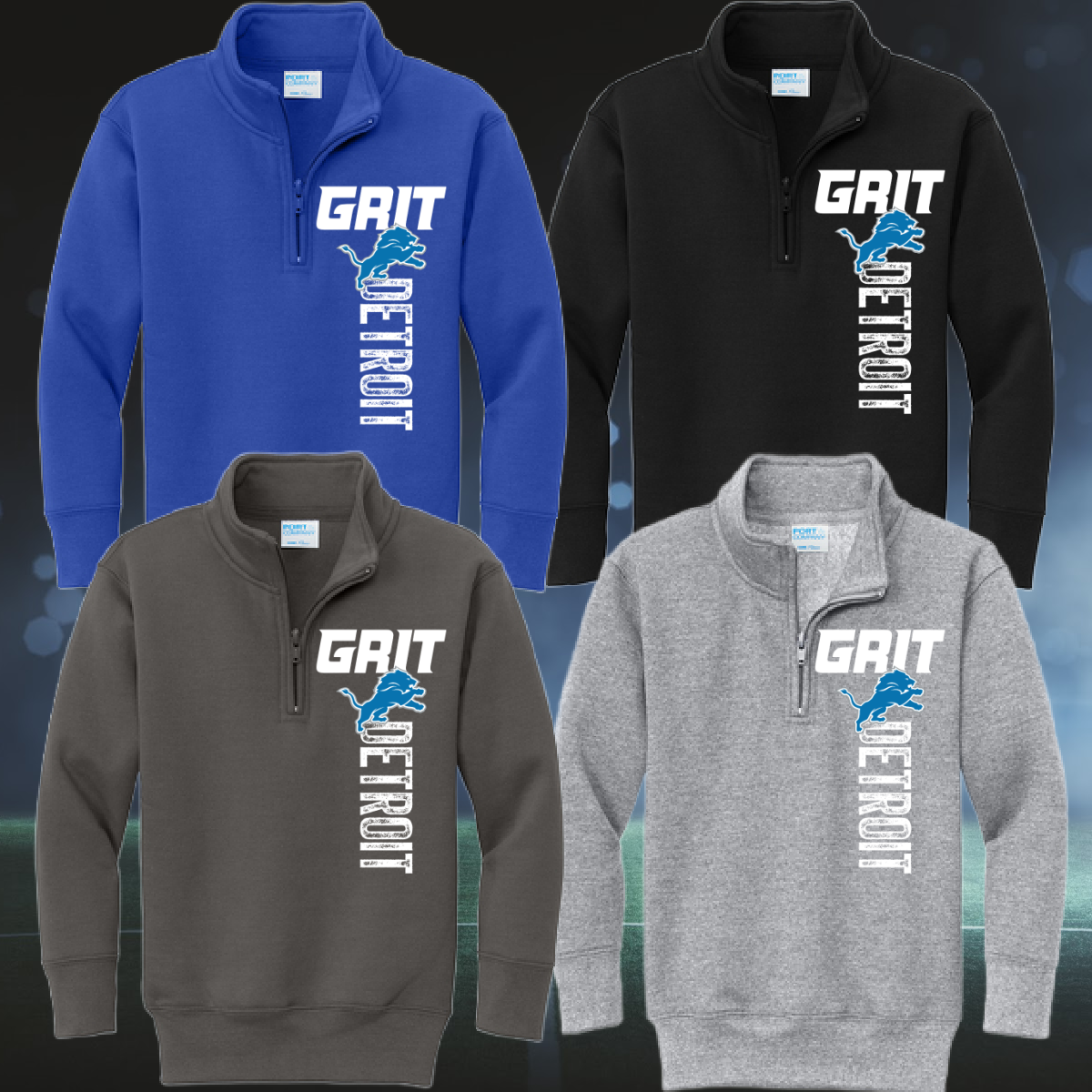 Detroit Football Grit - 1/4 Zip (Adult)