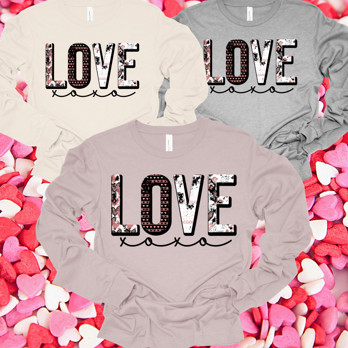 Love xoxo Long Sleeve Tee (Adult)