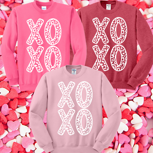 XOXO Leopard Valentines Crewneck (Adult)