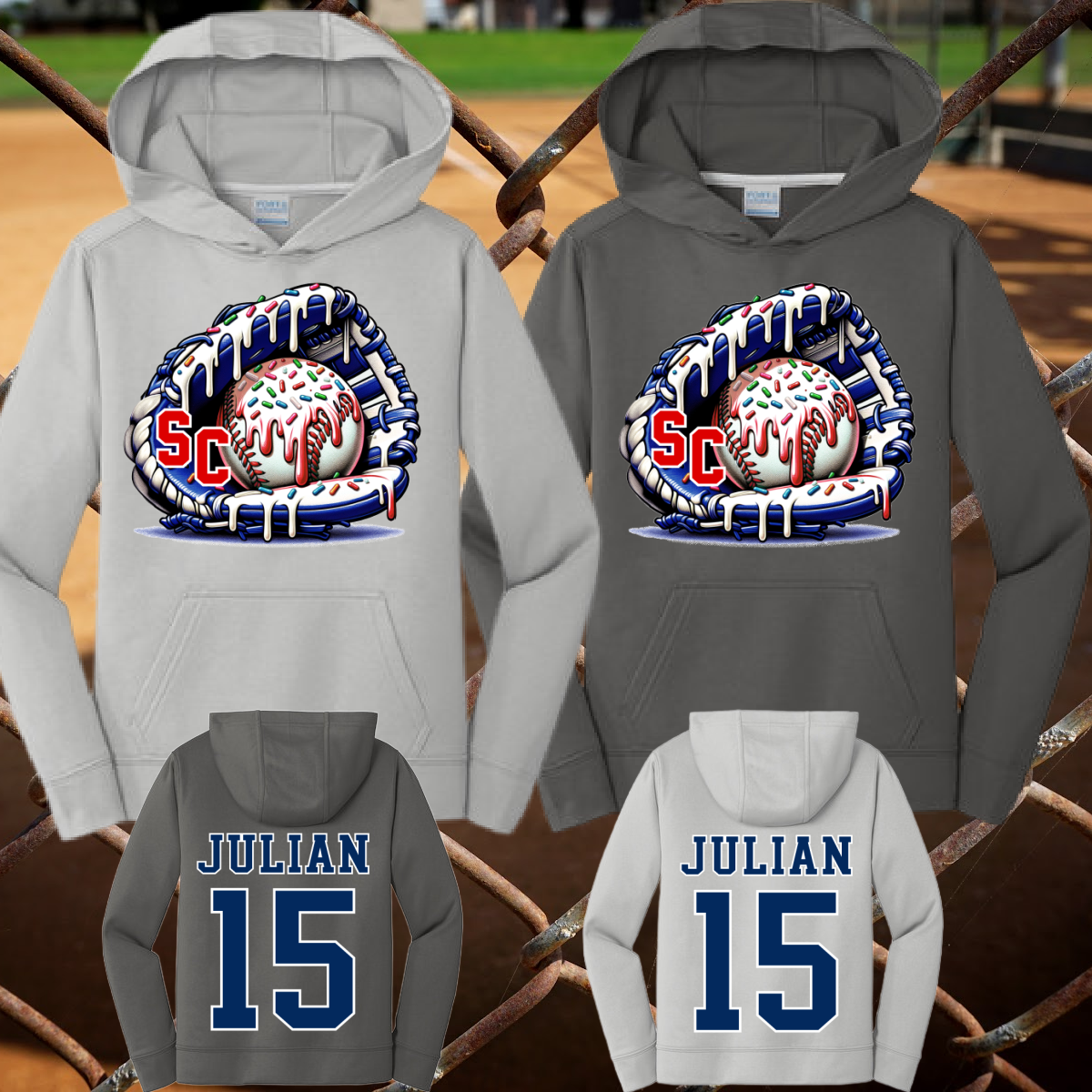 Standish Crushers Ice Cream Drip Baseball Dri Fit Hoodie (Youth & Adult)