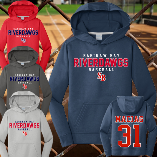 Saginaw Bay Riverdawgs - Simple Dri Fit Hoodie (Youth & Adult)